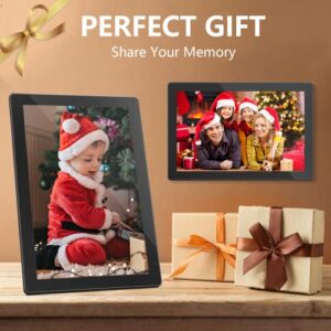 WiFi Digital Photo Frames 10.1 Inch Smart Digital Photo Frame 1920x1080 Touch IPS Screen Electronic Photo Albums with 16GB Storage Easy Setup Share Photos Video via App Auto-Rotate