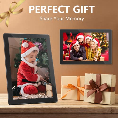 WiFi Digital Photo Frames 10.1 Inch Smart Digital Photo Frame 1920x1080 Touch IPS Screen Electronic Photo Albums with 16GB Storage Easy Setup Share Photos Video via App Auto-Rotate