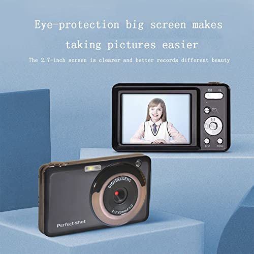 Fiudx Digital Camera 2.7-inch Ultra-high Definition Compact Digital Camera 48million Pixe-l Camera Self Timer Anti-Shake HD Camera Ideal Gift