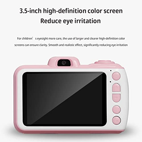 Luqeeg Kids Cartoon Camera, 20MP Children Digital Camera with 3.5In HD Screen, Support Timing Function with 1000mAh Lithium Battery 2000W PX Front and Rear Dual Cameras Design for Home Use