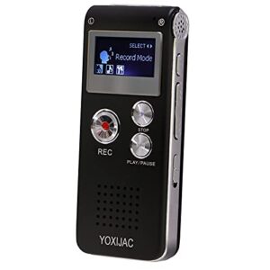 yoxijac digital voice recorders voice activated recorder for meeting lecture 8gb audio recorder recording device a-b repeat portable tape recorder with mp3 microphone (8gb)