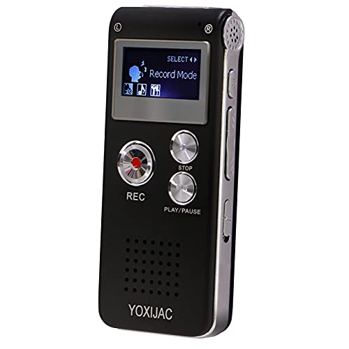 YOXIJAC Digital Voice Recorders Voice Activated Recorder for Meeting Lecture 8GB Audio Recorder Recording Device A-B Repeat Portable Tape Recorder with MP3 Microphone (8GB)