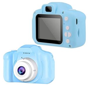 hopwin kids mini camera toy, hd digital video cameras for boys girls, portable children video record camera with 512mb sd-card, multiple photo frames (one size, blue)