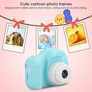 Children Digital Camera, HD Cartoon Digital Video Camera Toy, Camera for Kids with Multiple Cartoon Photo Frames, Supporting Taking Photos, Recording Videos, and DIY Photos(Green)