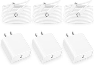 3 pack iphone fast charger, usb c charger 20w [apple mfi certified] iphone charger pd usb c wall charger adapter with 6ft usb c to lightning cable for iphone 14/13/12/11/x/xr/xs/8, ipad, airpods pro