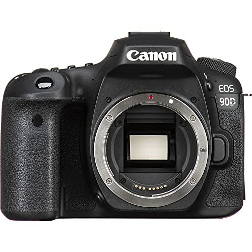 Canon EOS 90D DSLR Camera (Body Only) (3616C002) + 4K Monitor + Pro Mic + Pro Headphones + 2 x 64GB Memory Card + Case + Corel Photo Software + 3 x LPE6 Battery + Charger + More (Renewed)