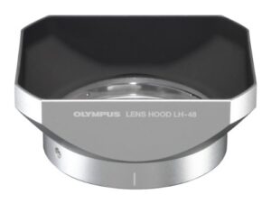 om system olympus lh-48 silver lens hood for m.zuiko digital ed 12mm f2.0 lens