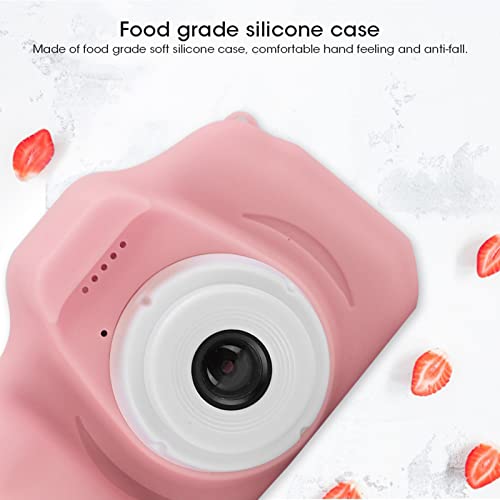 Children Digital Camera, HD Cartoon Digital Video Camera Toy, Camera for Kids with Multiple Cartoon Photo Frames, Supporting Taking Photos, Recording Videos, and DIY Photos(Pink)