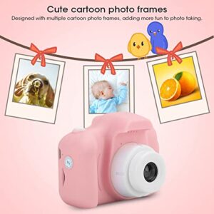 Children Digital Camera, HD Cartoon Digital Video Camera Toy, Camera for Kids with Multiple Cartoon Photo Frames, Supporting Taking Photos, Recording Videos, and DIY Photos(Pink)