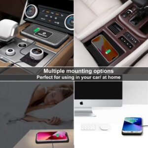 Wireless Car Charger Pad REESTECQI 15W Car Wireless Charger Wireless Charging Pad For Car Non Slip Qi Phone Charger [QC 3.0 Car Charger Included] for iPhone 14 13 12 11 AirPods 3/Pro 2 Samsung S22/S21