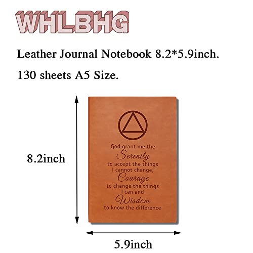 AA & NA Sobriety Leather Notebook Addiction Recovery Gift for Friends Women Men Birthday Gifts New Beginnings Gifts for Friends (God grant me-AA)