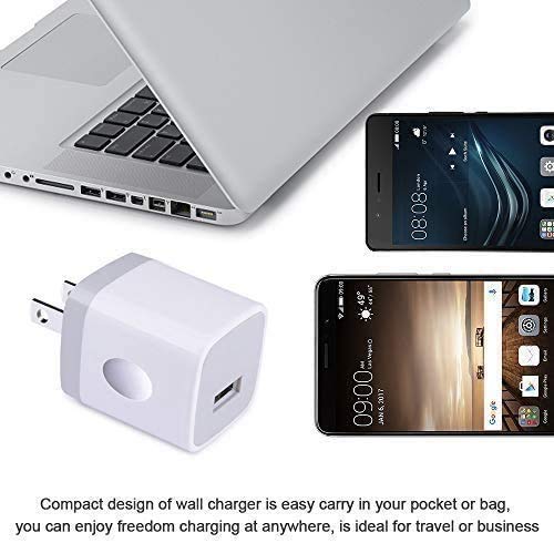 iPhone Charging Block, Charger Cube 4Pack/5W One-USB Charger Block Adapter Brick Box in Wall Plug Cube Head Outlet for iPhone 11 X SE,Samsung Glaxy A53 A13 A01 A12 A54 A20 S22 S21 S20 A71 Moto, LG