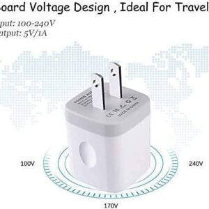 iPhone Charging Block, Charger Cube 4Pack/5W One-USB Charger Block Adapter Brick Box in Wall Plug Cube Head Outlet for iPhone 11 X SE,Samsung Glaxy A53 A13 A01 A12 A54 A20 S22 S21 S20 A71 Moto, LG