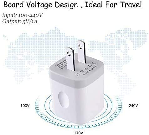 iPhone Charging Block, Charger Cube 4Pack/5W One-USB Charger Block Adapter Brick Box in Wall Plug Cube Head Outlet for iPhone 11 X SE,Samsung Glaxy A53 A13 A01 A12 A54 A20 S22 S21 S20 A71 Moto, LG