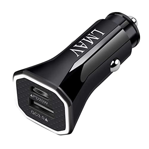 Car Charger Adapter, USB C Car Charger, Dual Port PD&QC3.0 Car Charger Fast Charging Compatible with iPhone 14 13 12 11 Pro Max, Samsung Galaxy S22/Note 20, Tablet.