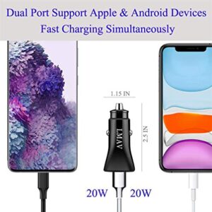 Car Charger Adapter, USB C Car Charger, Dual Port PD&QC3.0 Car Charger Fast Charging Compatible with iPhone 14 13 12 11 Pro Max, Samsung Galaxy S22/Note 20, Tablet.