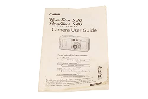 POWERSHOT S30/S40 Digital Camera Original User Guide/Instruction Manual