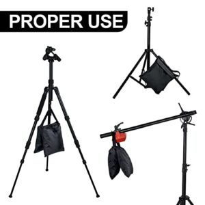 12 Packs Photography Weight Bags Photo Studio Filled Weight Bag Empty Heavy Sandbag Set for Photography Tripod Stand Light Stand Sports Outdoor Photo Video Studio Boom Brackets (Black)