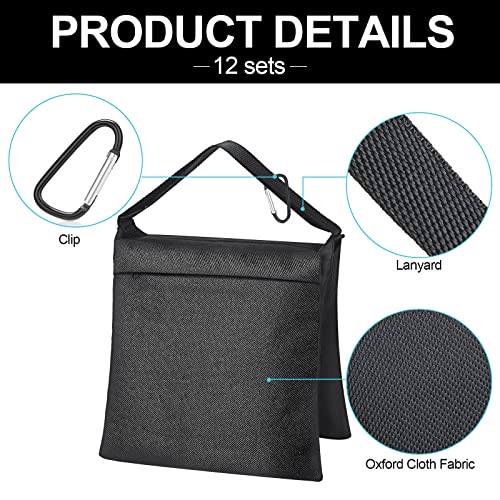 12 Packs Photography Weight Bags Photo Studio Filled Weight Bag Empty Heavy Sandbag Set for Photography Tripod Stand Light Stand Sports Outdoor Photo Video Studio Boom Brackets (Black)