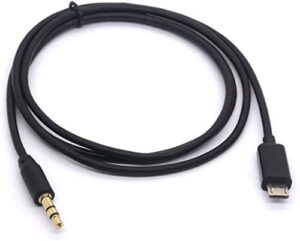 piihusw micro usb to 3.5mm cable – gold plated 3 pole 3.5mm male to micro b male car aux audio extension cord