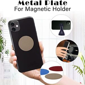 SALEX Replacement Metal Plates Set with Matte Circles. Kit of 18 Round Iron Discs Without Holes for Magnetic Car Phone Holders, Wall & Air Vent Mounts, Cases, Magnets. 3M Adhesive Backing. 18 Pack