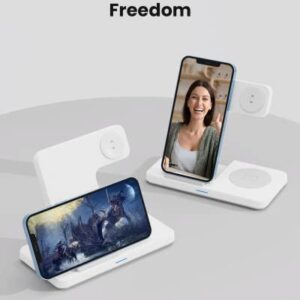 Wireless Charging Station for Apple - 3 in 1 Wireless Charger Dock Stand Watch and Phone Charger Station for iPhone14,13,12,Pro,Pro Max,SE,XS,XR,X,Samsung,Apple Watch 7/SE/6/5/4/3/2, AirPods 3/Pro/2