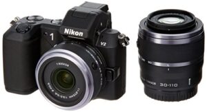 [original] nikon set mirror-less slr nikon1 v2 + 11-27.5mm + 30-110mm double zoom kit bk n1v2wzbka [international version, no warranty]
