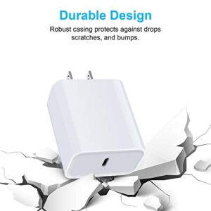 USB C Charger, 20W PD Power Adapter 2pcs USB C Box Block Brick Plug Fast Charging Base Cube for iPhone 14/13/13 Pro/12 Mini/11 Pro Max XR XS X SE 8 Plus Samsung Galaxy S22 S21 S20 Note 20 Ultra Pixel