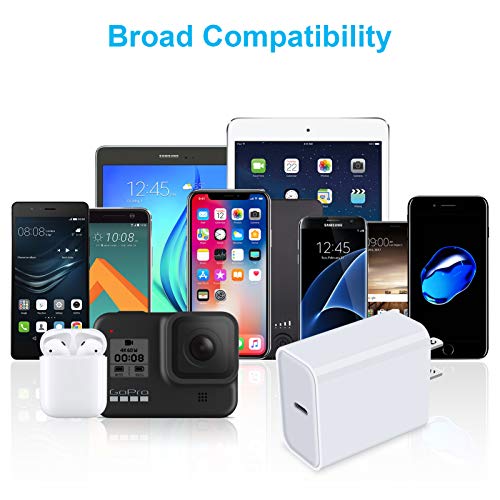 USB C Charger, 20W PD Power Adapter 2pcs USB C Box Block Brick Plug Fast Charging Base Cube for iPhone 14/13/13 Pro/12 Mini/11 Pro Max XR XS X SE 8 Plus Samsung Galaxy S22 S21 S20 Note 20 Ultra Pixel