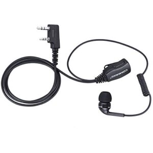 COMMIXC (2 Pack) Walkie Talkie Headset, 2-Pin 3.5mm/2.5mm in-Ear Walkie Talkie Earpiece with PTT Mic, Compatible with Kenwood Bao Feng Two-Way Radios
