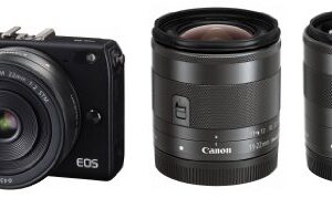 Canon Mirror-Less SLR Camera EOS M2 Triple Lens kit (Black) EF-M18-55mm F3.5-5.6 is STM EF-M22mm F2 STM EF-M11-22mm F4-5.6 is STM Comes EOSM2BK-TLK [International Version, No Warranty]