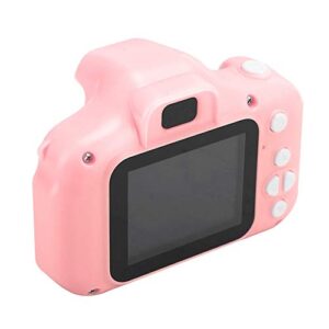 fecamos mini camera, kids camera toys kids selfie camera rechargeable recording videos (pink)