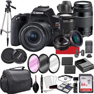 canon eos rebel sl3 dslr camera bundle with canon ef-s 18-55mm stm and 75-300mm iii lens, 64gb memory, case, tripod and more (28pc bundle) (renewed)