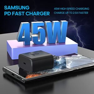 Samsung 45W USB-C Super Fast Charging Wall Charger for Samsung Galaxy S23 S22 S21 S20 Ultra Plus Note 10+ Charger Adapter Block