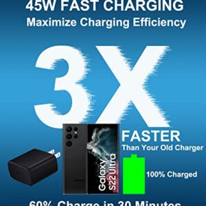 Samsung 45W USB-C Super Fast Charging Wall Charger for Samsung Galaxy S23 S22 S21 S20 Ultra Plus Note 10+ Charger Adapter Block