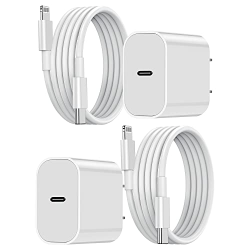 iPhone Fast Charger Block,[Apple MFi Certified] 2Pack 20W Wall Charger Plug with USB C to Lightning Cable 6ft,iPhone Charging Power Adapter Cube Brick for iPhone 14 Pro Max/13 Pro/12 Mini/12/11,iPad