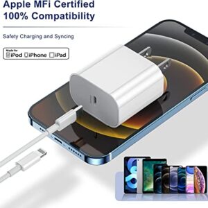 iPhone Fast Charger Block,[Apple MFi Certified] 2Pack 20W Wall Charger Plug with USB C to Lightning Cable 6ft,iPhone Charging Power Adapter Cube Brick for iPhone 14 Pro Max/13 Pro/12 Mini/12/11,iPad