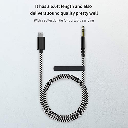 Headphone Aux Adapter Cord 6.6ft for Apple MFi Certified Lightning to 3.5 mm Headphone Jack Converter Male Car Aux Stereo Audio Cable Compatible with iPhone 13 13 Pro 12 12Pro Max 11 Pro SE XR Xs 8P