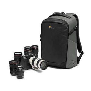 lowepro flipside bp 400 aw iii mirrorless and dslr camera backpack – dark grey – with rear access – with side access – with adjustable dividers – for mirrorless like sony α7 – lp37353-pww