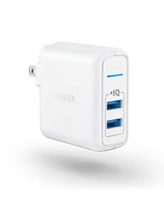 usb charger, anker elite dual port 24w wall charger, powerport 2 with poweriq and foldable plug, for iphone 11/xs/xs max/xr/x/8/7/6/plus, ipad pro/air 2/mini 3/mini 4, samsung s4/s5, and more