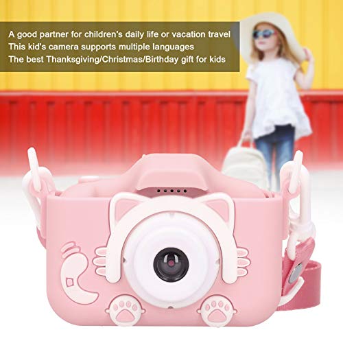 Kids Camera Digital Camera for Children Selfie Camera Portable Children Toy Camera Toddler Camera Gifts Toddler Video Recorder Photography for Child Age 3 4 5 6 7 8 Year Old(Pink)