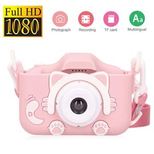 Kids Camera Digital Camera for Children Selfie Camera Portable Children Toy Camera Toddler Camera Gifts Toddler Video Recorder Photography for Child Age 3 4 5 6 7 8 Year Old(Pink)