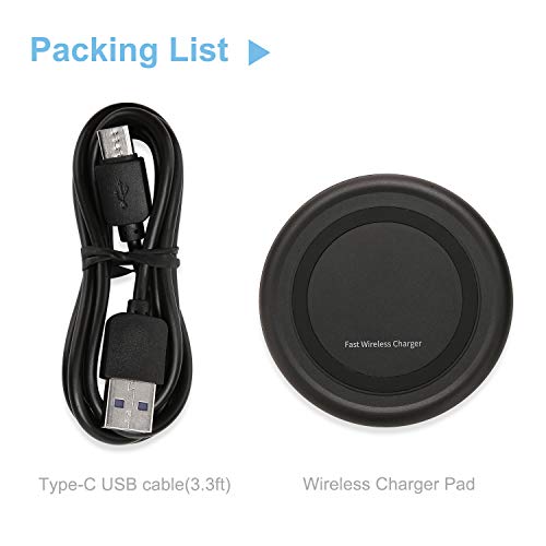 Wireless Charger 10W Qi Fast Wireless Charging Pad,7.5W Compatible with iPhone 11,11 Pro,11 Pro Max,Xs Max,XR,XS,X,8,8 Plus,10W for S10,S10+,S9,S8,Note 10,10+,9,8,AirPods(No AC Adapter)