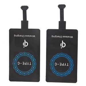 wireless charger receiver, 2pcs universal type c qi wireless charging receiver self adhesive sticker wireless charging adapter for all type c cellphones