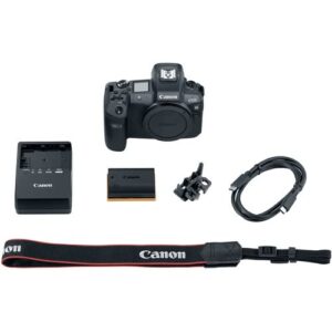 Canon EOS R Full Frame Mirrorless Camera with RF 24-105mm Lens Bundle + EOS R Mount Adapter + 64GB Ultra High Speed Memory Card + Accessories Including Extra Battery, Case and Tripod (Renewed)