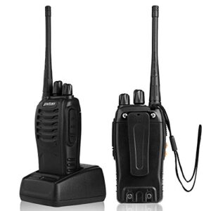 pxton Walkie Talkies Long Range for Adults with Earpieces,16 Channel Walky Talky Rechargeable Handheld Two Way Radios with Flashlight Li-ion Battery and Charger（4 Pack）