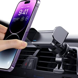 cafele car vent phone holder, [firmly grips your vent, never fall off] auto-clamping air vent phone holder car, phone mount car fit for iphone 14 13 12 mini pro 11, se(2020), xr, x, xs iphone 8 7