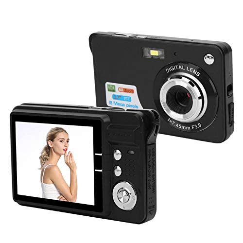 wendeekun Digital Camera 8X Zoom, 18MP Pocket Compact Digital Camera with 2.7in LCD Display, CMOS Sensor, Built-in Microphone, Support Maximum 32GB Memory Card(Black)