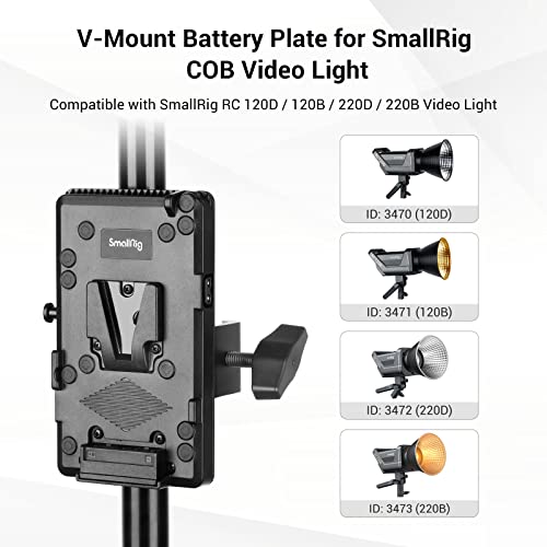 SmallRig V-Mount Battery Plate, Battery Charging Module RA V1 for SmallRig COB Video Light - 3676