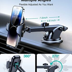 VICSEED Phone Mount for Car [66 LBS Powerful Suction][Thick Cases & Big Phones Friendly] Universal Car Phone Holder Mount Dashboard Windshield Air Vent Cell Phone Holder Car for iPhone 14/13/12